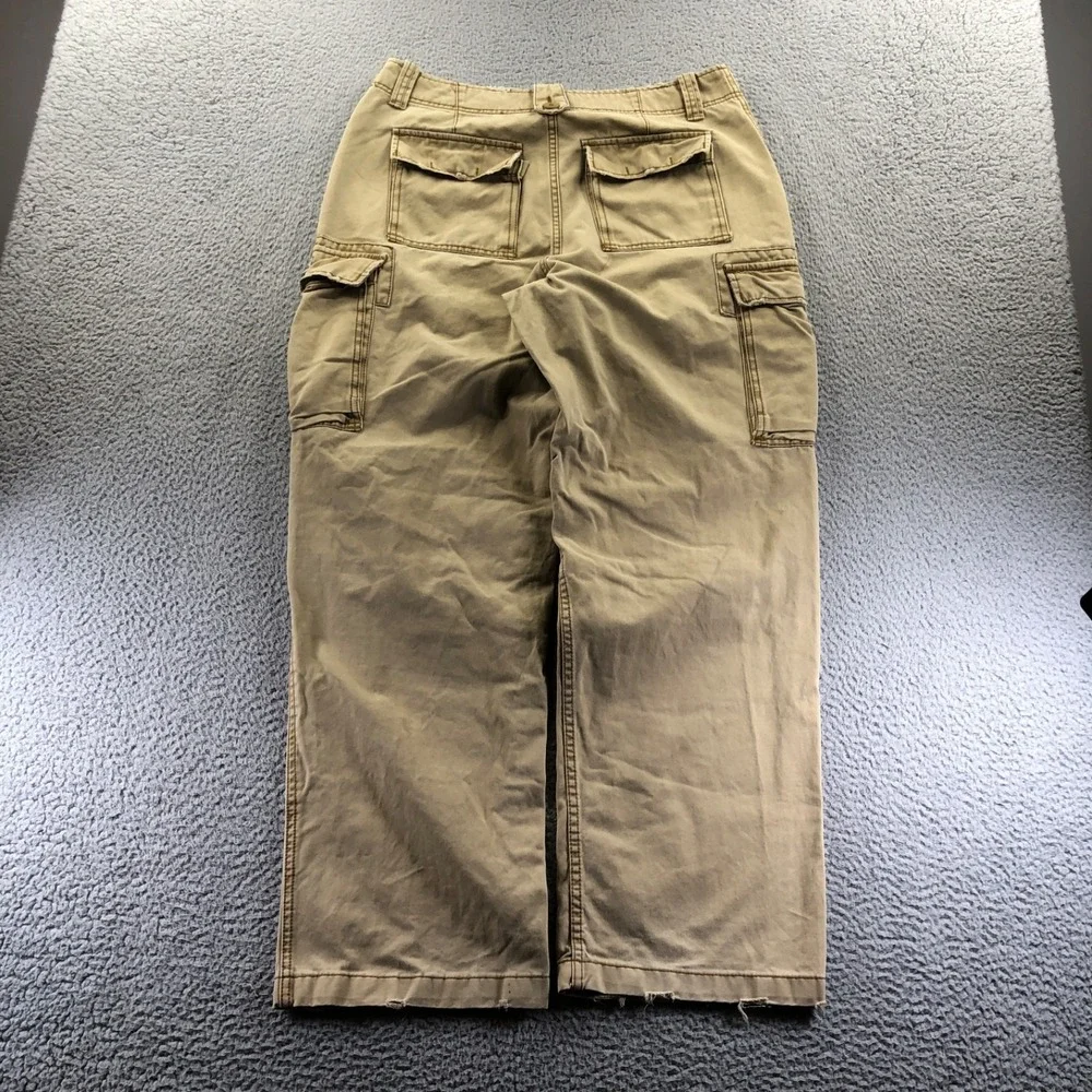 Vtg Aeropostale Pant Men 34x32 Khaki Baggy Y2K Skater Wide Leg Distressed Grunge